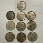 1964 KENNEDY HALF DOLLAR LOT OF 10 (ten) 90% SILVER $5 FACE VALUE UNCIRCULATED