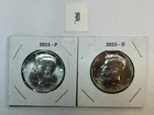 2015 P & D UNC Clad Kennedy Half Dollar Set in CB Flips -Free Shipping - D