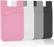Card Holder for Back of Phone, Cell Phone Wallet Stick-On Credit Card Sleeve Poc