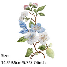 Embroidered Flower iron on patch applique 6 x 3 1/4-inch FREE SHIPPING