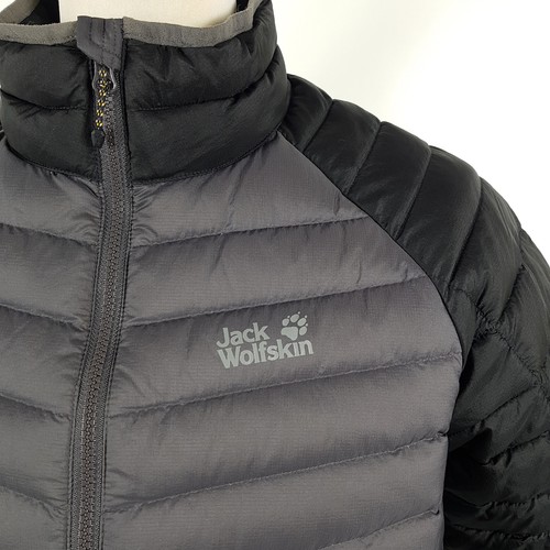 Piumino Jack Wolfskin uomo M grigio nero Stormlock 700 trapuntato giacca - Foto 2 di 11