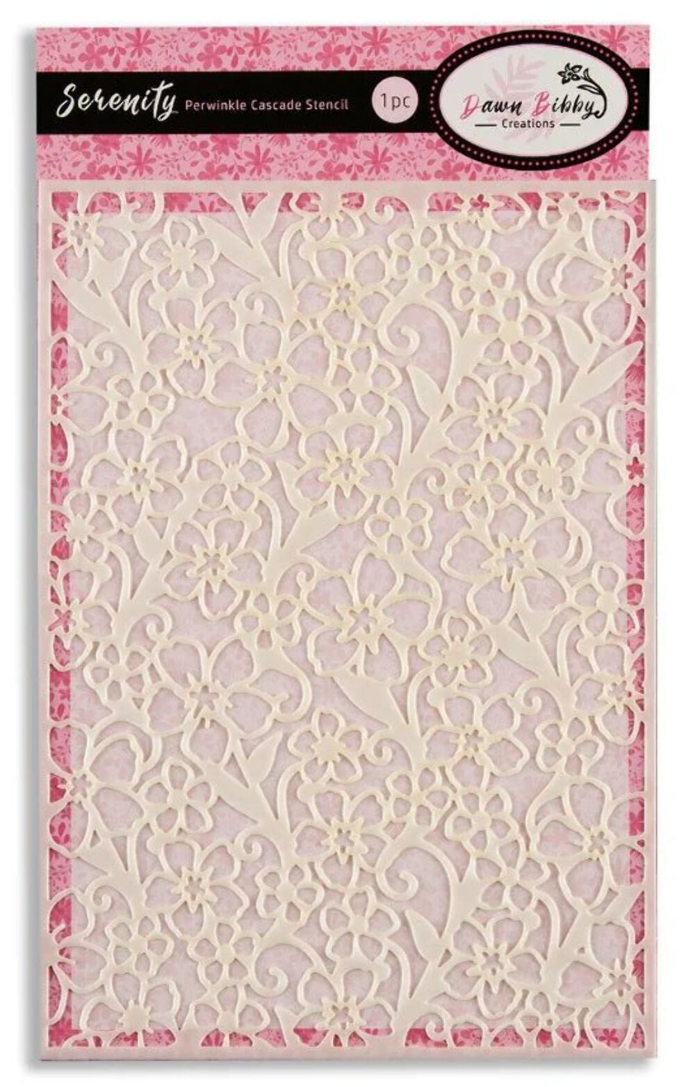 Serenity Periwinkle Cascade A5 Stencil by Dawn Bibby at Oakwood Archer