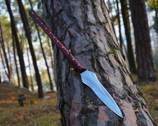 Hoja de acero al carbono 5160 personalizada hecha a mano lucio lanza vikinga | lanza de caza camping