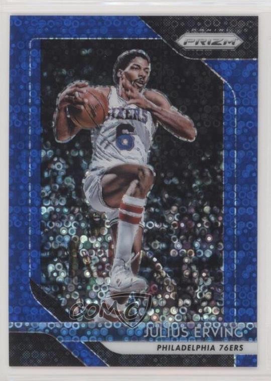 2018-19 Panini Prizm Fast Break Blue Prizm 90/175 Julius Erving #95 HOF 0ad