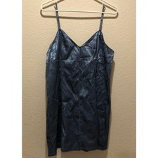 Victoria's Secret NWT Dusty Blue Heart Label Lace Up Slip Dress Size M