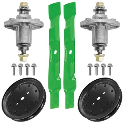 Spindle & Blade w/ Pulley for John Deere X145 X127 S100 E100 E110 E120 42'' 2x