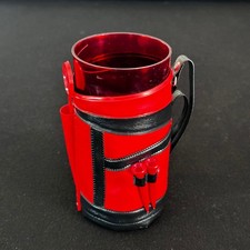 Vintage Golf Club Caddy Bag with Red Drinking Glass Tumbler Tee Holder