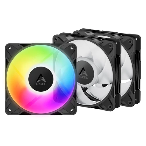 ARCTIC P12 Pro A-RGB 120mm 12cm PWM 4-Pin PC Case Fans 3 x Pack of Black ARGB