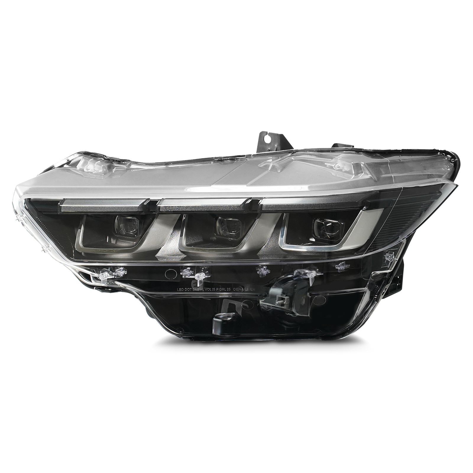 Full LED Headlight Chrome Black Driver Side W/ Model For 2024-2026 Ford Mustang