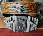 Western Leather Lighter Belt – Built-In Ignition Buckle, Cowboy Style