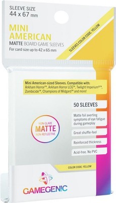 Gamegenic MATTE Sleeves: Mini American (44 x 67 mm, 50 pack) Brand New