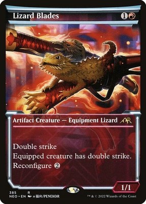 Magic/MTG Lizard Blades (V.1) XNEO-385 Rare Englisch Excellent