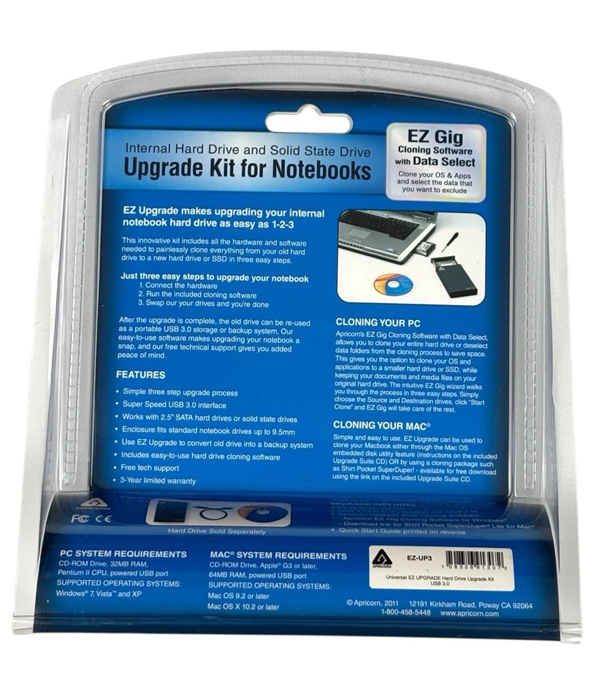 Apricorn Internal Hard Drive And Solid State Drive Upgrade For Notebooks SEALED - Image 2 of 4