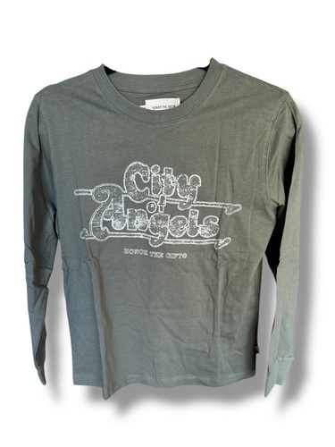HONOR THE GIFT - City Of Angels Long Sleeve T - Shirt Olive Green SZ 12 Kids NWT