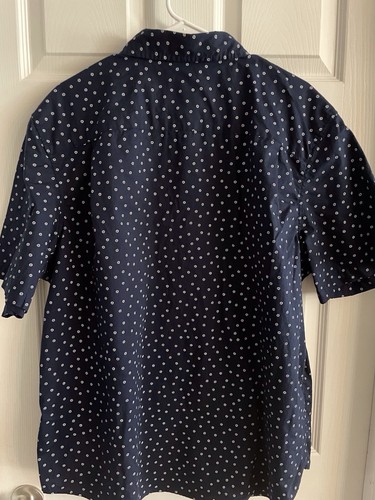 George Men's Short Sleeve Shirt Classic Fit 3XL (54-56) Navy Blue Pocket - Picture 2 of 5