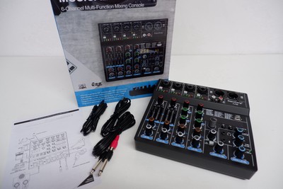 Depusheng M6 DJ Mixer Tragbar Bluetooth MP3 6 Kanal Soundkonsole Built 256