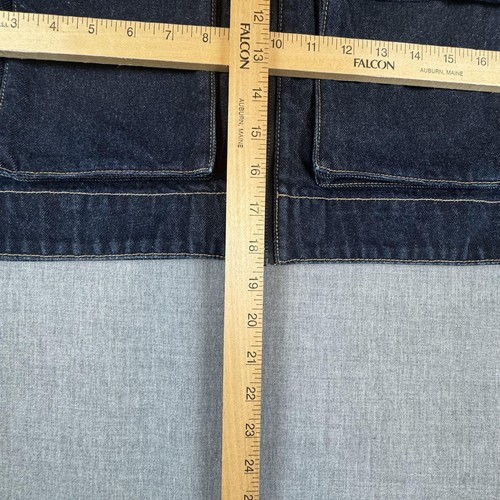 Vans Denim Jacket Womens Medium Blue Jean Cropped Zip Front Utility Pockets - Picture 7 of 7