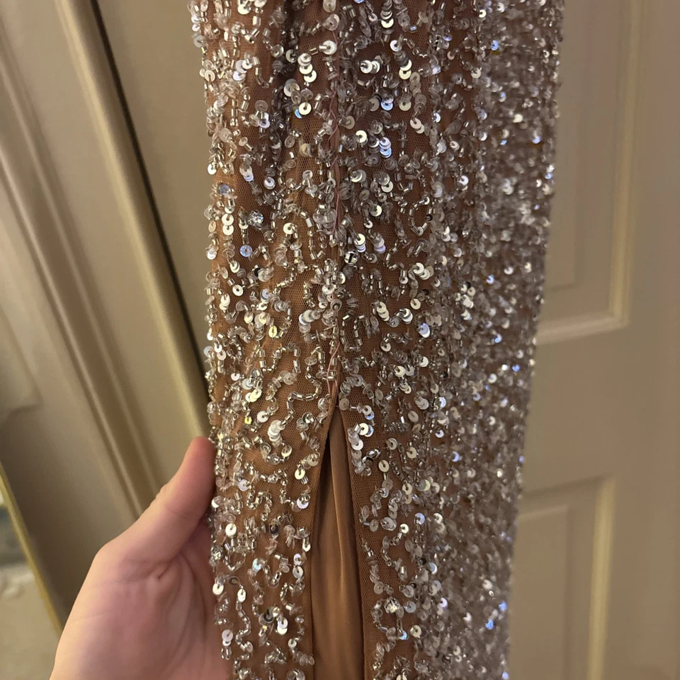 retrofete Evie Dress in Silver & Nude Size XS ..$1095 - Image 3 of 4