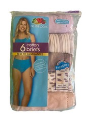 Fruit of the Loom Women's Cotton Briefs 5-Pack Size 10 / 3XL Pant Size 18-20 