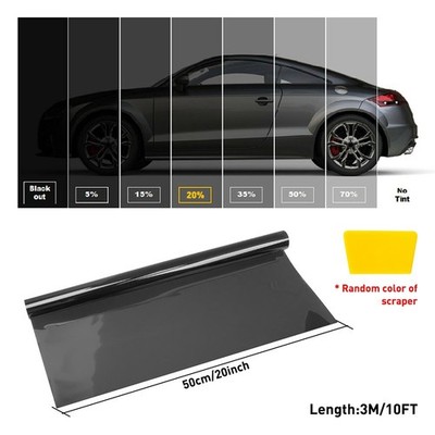 Uncut 20''x10FT Car Window Glass Tint Film Roll with Shades 20