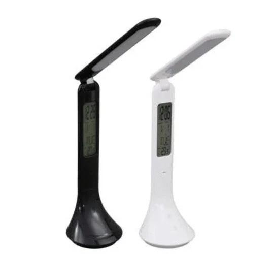 Livarno Lux LED Desk Lamp With Clock Time Date Temperature Display White &  Black