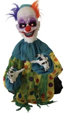 Talking Clown Groundbreaker Skeleton Clown Prop; Touch Activated Animatronic 19”