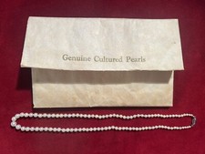 VINTAGE GENIUNE CULTURED GRADUATED PEARL NECKLACE 18.5 INCH LENGTH