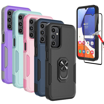 For Galaxy A15 /A14 5G Case Phone Hybrid Stand Shockproof Cover + Tempered Glass