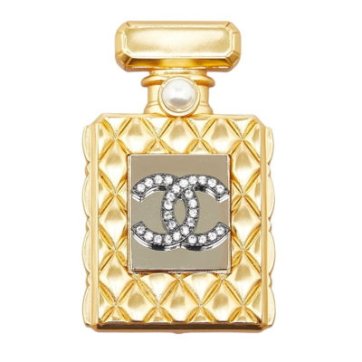 Chanel Coco Mark Brooch Perfume Motif Rhinestone Gold A21P | eBay