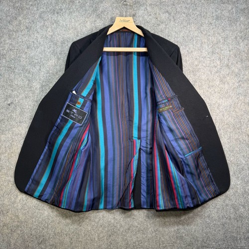 Chaqueta Blazer Etro Milano Cachemir Para Hombre Talla 52L Azul Marino Seda Pecho Único - Imagen 6 de 21