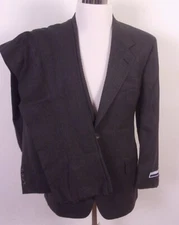 NWT new Perry Ellis Portfolio USA 100% Wool Gray Men's 2 Pc Business Suit 40 S