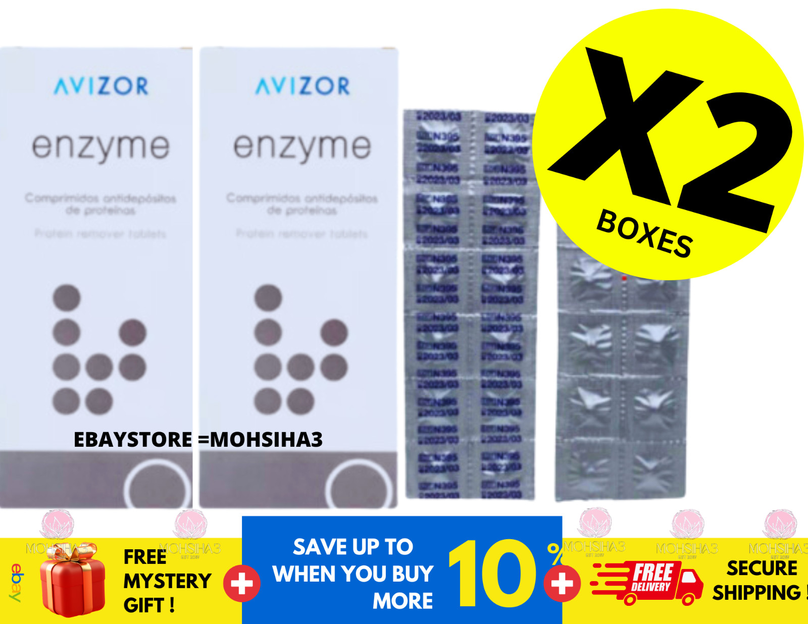 2 Pack of Avizor Pro-Enzyme Protein Remover Tablets 12 Week 