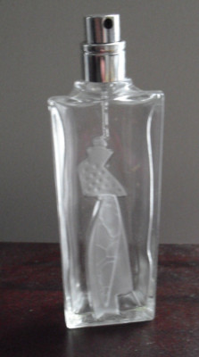 Vintage Empty Hot Couture Givenchy White Collection 1 OZ Glass Perfume Bottle