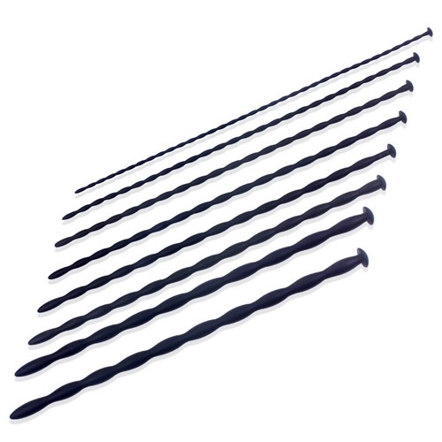8PCS Silicone Male Sounding Stretcher Tube Penis Plug Device Plugs Dilator BDSM - Picture 9 of 23