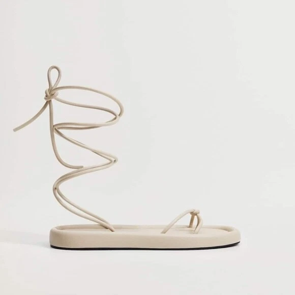 Mango lace shop up sandals