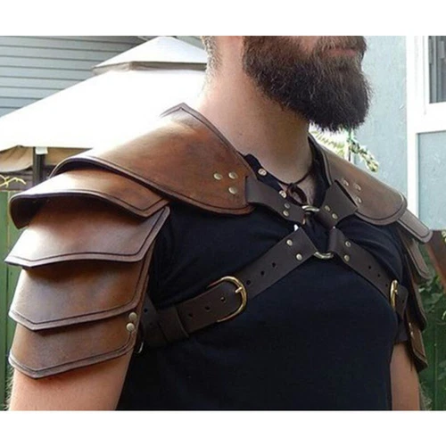 Medieval Costume Shoulder Armor Gladiator Samurai Battle Knight Pauldrons - Picture 10 of 13