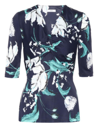 New! $585 ERDEM ARCADIA floral jersey top Size US 2 UK 6 IT 38