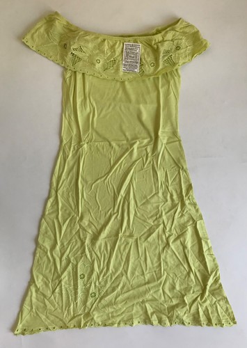 Urban Outfitters Ruby Sky Women Rosa Dress Crotchet Cotton Lime Green Size L - Picture 4 of 6
