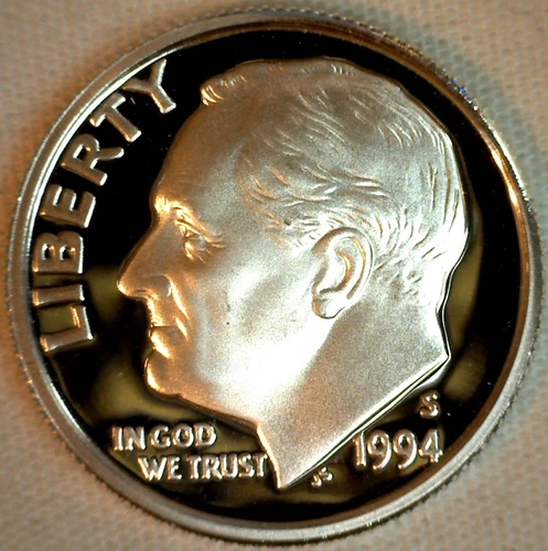 1994 S Silver Proof Roosevelt Dime Ten Cent Coin 10c Silver 10 Cents