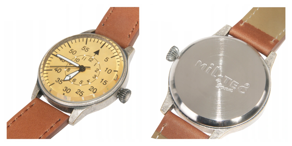 MILTEC Aviator Luftwaffe Ww2 Pilot Vintage Quartz Watch Brown