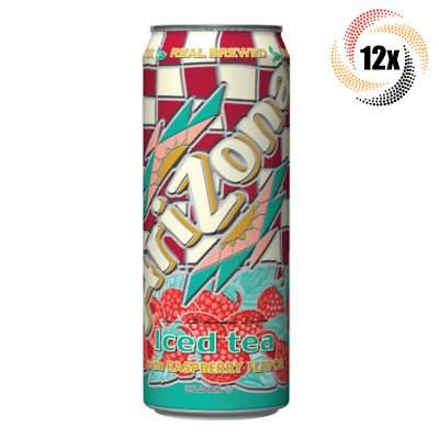 12x Can Arizona Iced Tea With Natural Raspberry Flavor | 23oz | Sun Brewed Style