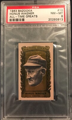 1963 BAZOOKA All Time Greats GOLD Baseball Card #10 HONUS WAGNER
