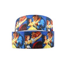 Disney's Beauty and the Beast Print 1" or 1.5" Grosgrain Ribbon 5 Yard Cut