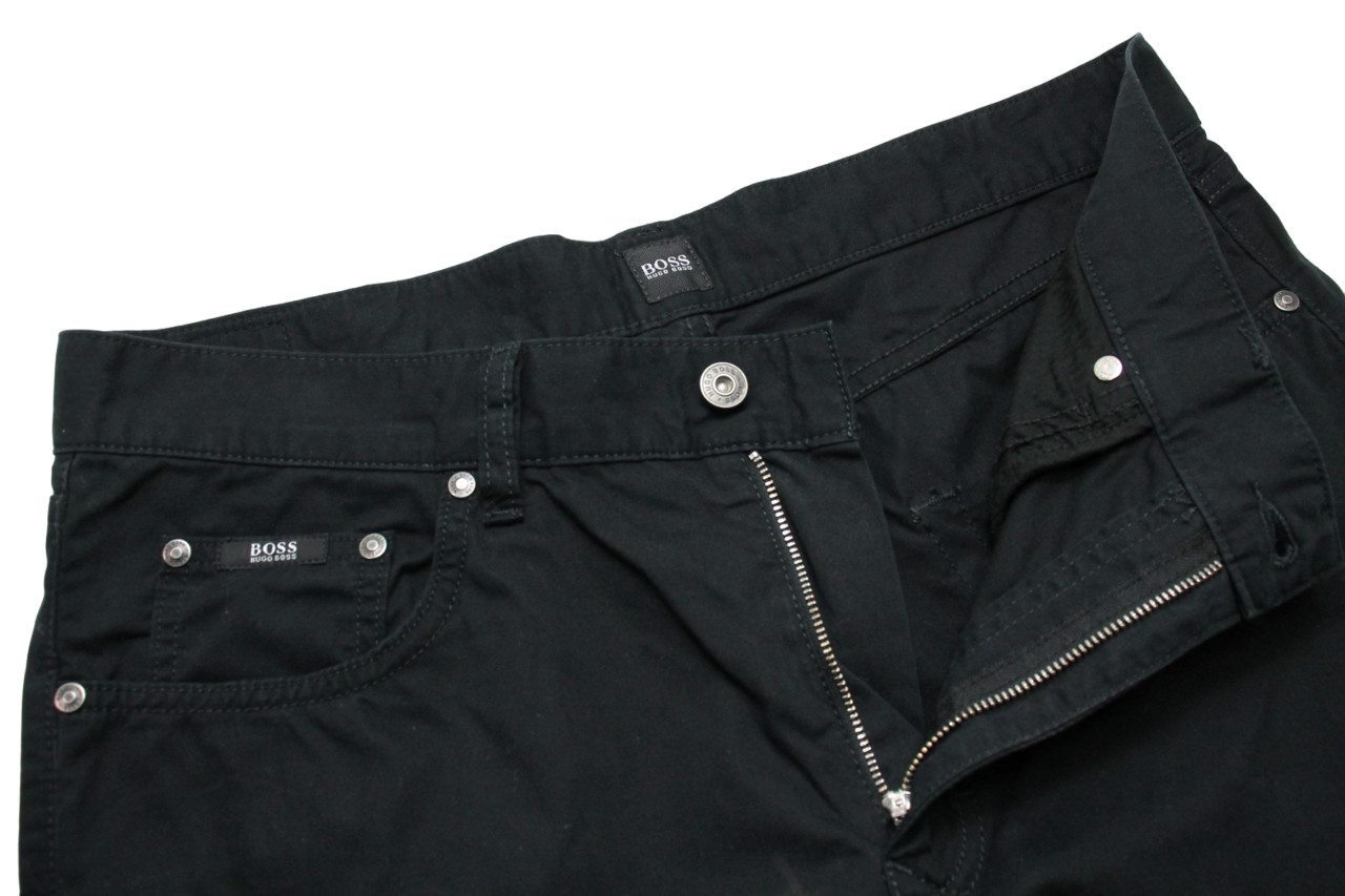 HUGO BOSS Nebraska Trousers Men's W36/L30 Regular Fit Zip Fly Pockets Black thumbnail 4