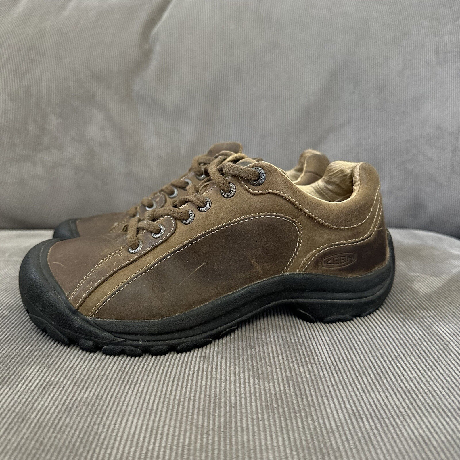 Scarpe Keen Presidio Donna 7 Marroni Pelle Sneakers Comfort Camminata Escursionismo