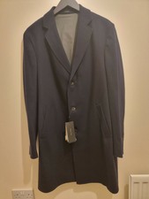 Massimo Dutti - Blue Wool And Cashmere Blend Coat - Size 42 - Rrp £269