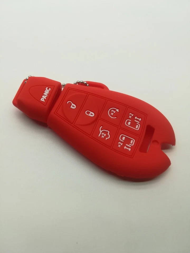 2*Cubierta de llave remota con llavero de silicona para Chrysler Town&Country Dodge Grand Caravan VW Foto 3 de 4