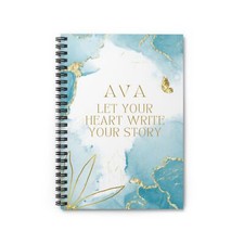 Inspirational Quote Notebook, Personalized Ruled Line Journal Book, Custom Diary