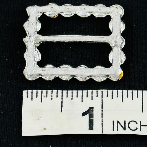 Belt Buckles Lot of 7 White Rhinestone Various Eras All stones intact Vintage - Picture 8 of 19