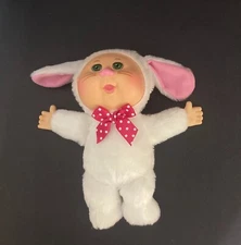 2017 Cabbage Patch Kids 9" Doll White Easter Bunny Rabbit Suit Red Polka Dot Bow